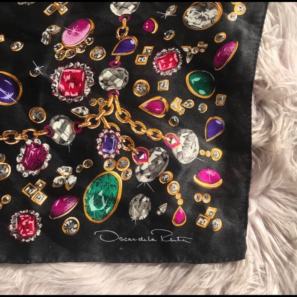 Oscar de la Renta Gems & Jewels Jewelry Silk Scarf